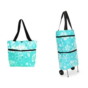 Custom folding shopping trolley bag with 2 wheels vegetable portable folding shopping trolley bag with wheels