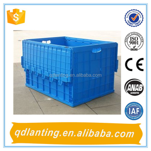 Màu Xanh Lớn Nhiệm Vụ Ánh Sáng Chuối Có Thể Gập Lại Container Với Nắp Hoặc Bánh Xe - Product Image 2