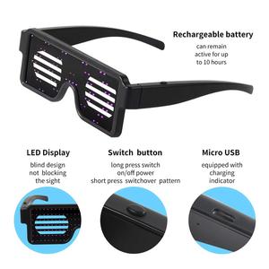 GFLAI Wholesale New <strong>Party</strong> Favor USB Rechargeable Light up Eyeglasses LED Display <strong>Glasses</strong> - Product Image 5