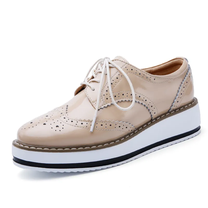 2019 fashion lace up oxford female dress shoe breathable casual platform oxford shoes for women