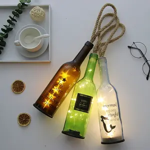 LED מנורת בקבוק זכוכית לבית דקורטיבי כלי זכוכית עבור יום הולדת מתנת מכירה לוהטת