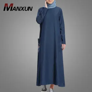 Plus Size Muslimischen Kleid Hohe Qualität Stickerei Paket Islamischen Jeans Kleidung Neue Modell Abaya In Dubai