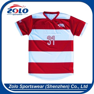 Direct plant beg embroiered flat knit stripe youth football wholesale jerseys - Product Image 1