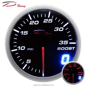 Speedometer Mobil Analog 35PSI, Meteran Pengukur Turbo Kendaraan Mobil Balap Otomatis Motor Stepper Digital 60Mm