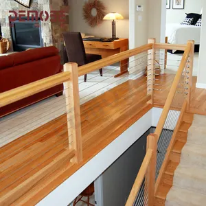 <span class=keywords><strong>Balustrade</strong></span> élégante <span class=keywords><strong>en</strong></span> <span class=keywords><strong>bois</strong></span> et <span class=keywords><strong>en</strong></span> <span class=keywords><strong>bois</strong></span> massif avec fil <span class=keywords><strong>en</strong></span> acier inoxydable <span class=keywords><strong>pour</strong></span> les escaliers et les hôtels - Product Image 1