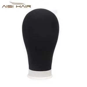 Aisi Tóc Đen Poly Vải Khối Đầu Tóc Giả Làm Sợi Ngang Tóc Giả Hiển Thị Styling Mannequin Head Manikin Đầu Máy Sấy