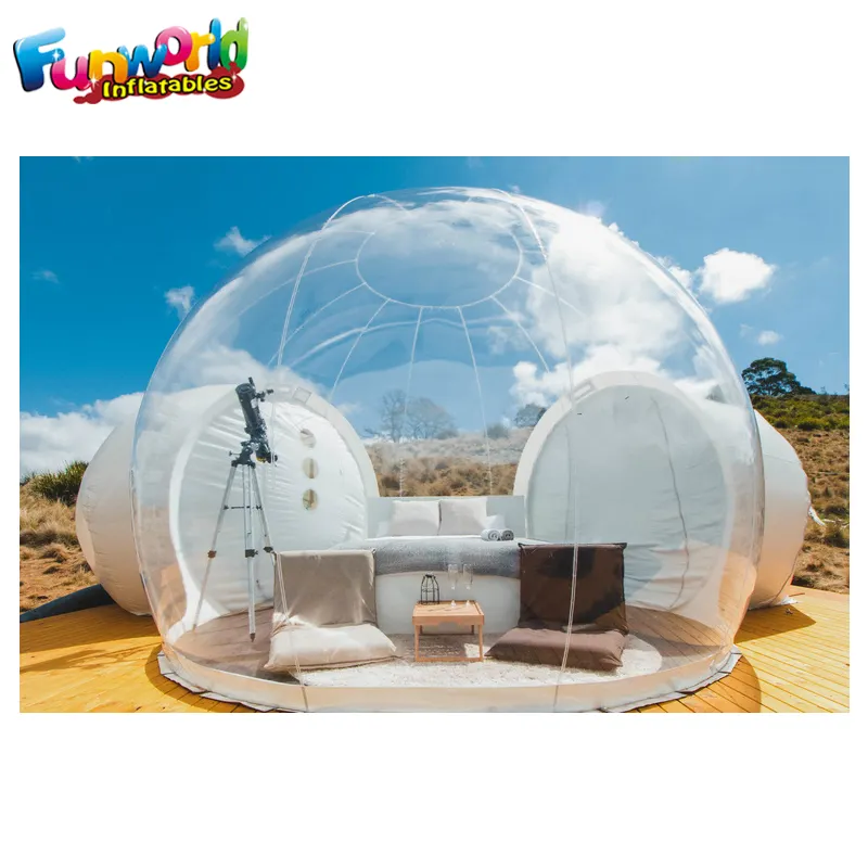 Outdoor 5M Diameter Pvc Plastic Party Dome Restaurant Hotel Clear Iglo Opblaasbare Camping Transparante Kleine Bubble Tent