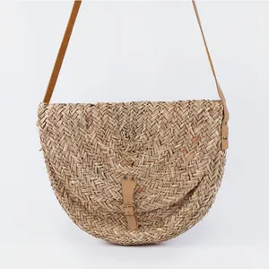 Moroccan Straw Sea Grass Basket Summer Cross Body Bag