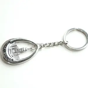 Makkah Tower Tourism Souvenir Zinc Alloy Clock Keychain Keyrings With Logo