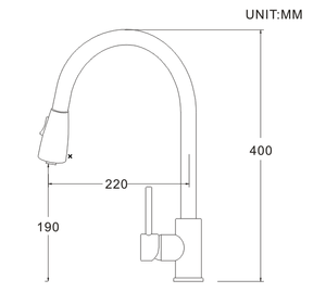 Marca de cromo de alta calidad latón pulido grifo de la cocina (82H11-CHR) - Product Image 2