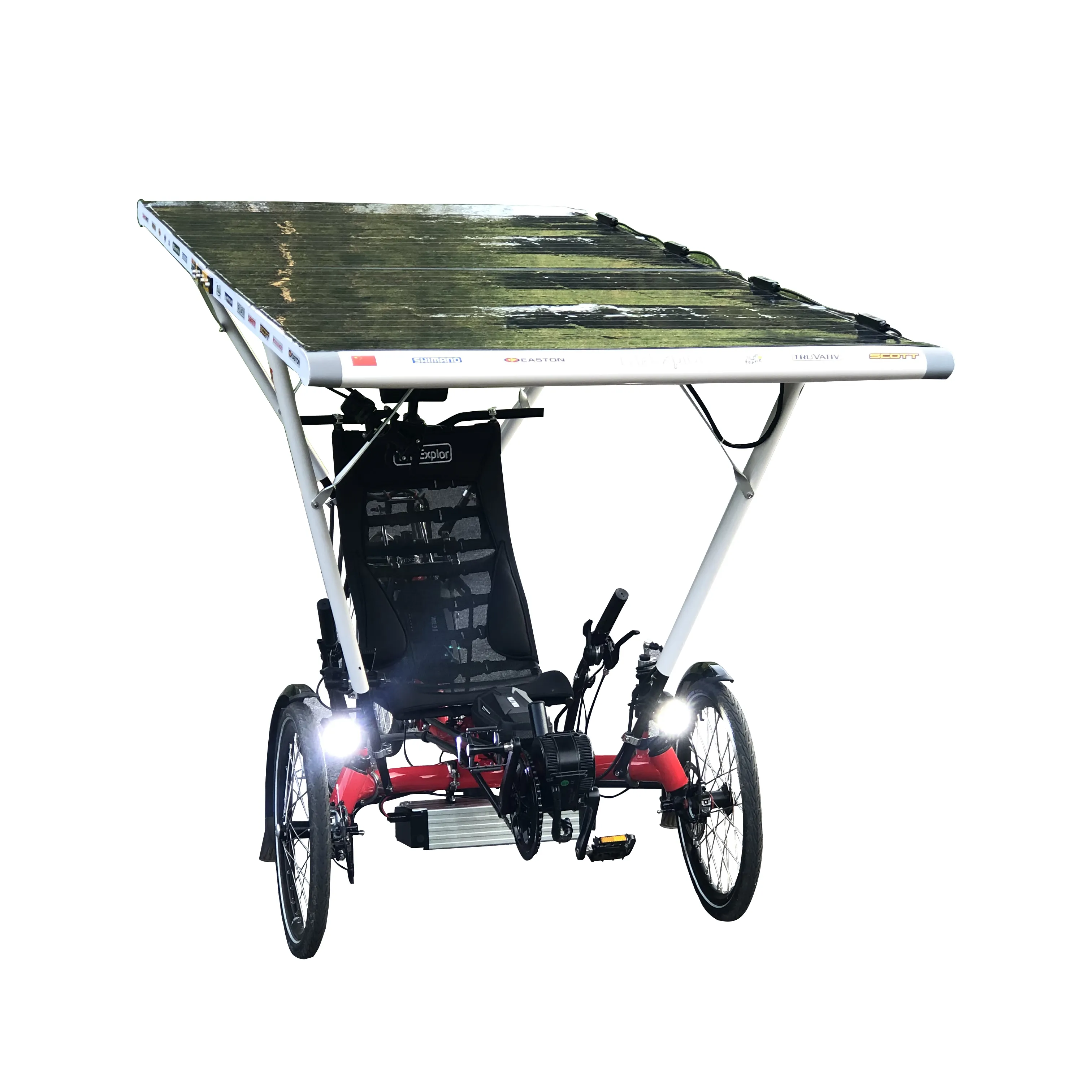 سبائك الألومنيوم الإطار في الهواء الطلق السفر التعليق الخلفي الكهربائية Velo دراجة ثلاثية العجلات الشمسية مستلقي دراجة