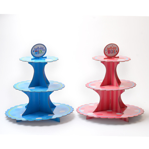 Tự làm thực phẩm cấp ba lớp vòng hiển thị đứng có thể gập lại bên tráng miệng bánh đứng - Product Image 6