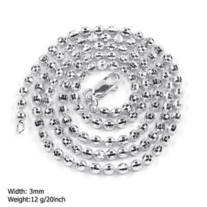 JZZ-017 3 millimetri Diamante Taglio Palle Catene In <span class=keywords><strong>Argento</strong></span> Sterling 925 Branello Della Sfera Della Catena per la Collana - Product Image 2