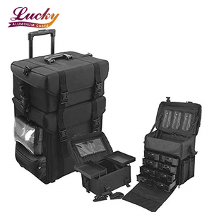 Studio Trang Điểm Trường Hợp bánh xe Omni-directional 2 trong 1 Chuyên Nghiệp Mềm Hai Mặt Có Thể Tháo Rời Nghệ Sĩ Cán Trang Điểm <span class=keywords><strong>Train</strong></span> Trường Hợp - Product Image 1