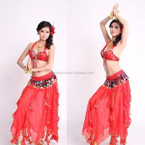 Conjunto Roupa Traje Dança do Ventre Sutiã Top Belt <span class=keywords><strong>Hip</strong></span> <span class=keywords><strong>Scarf</strong></span> Saia Set Bollywood Carnaval - Product Image 4