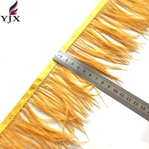 Top qualité 8-10 cm teinté décoratif couleur or véritable autruche plume tissu - Product Image 2