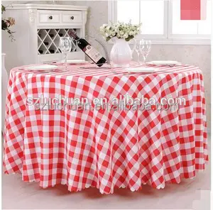 도매 홈 감지 빨간색과 흰색 체크 무늬 식탁보