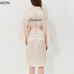 Personnalisé Broderie et Strass robe de soie satin robe de mariage pour le mariage partie Matin robe pour demoiselle d'honneur - Product Image 2