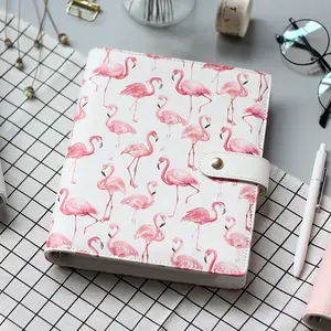 Correio de couro, organizador da moda para estudantes, diário de negócios, notebook, a6, a5, flamingo, impresso, couro pu