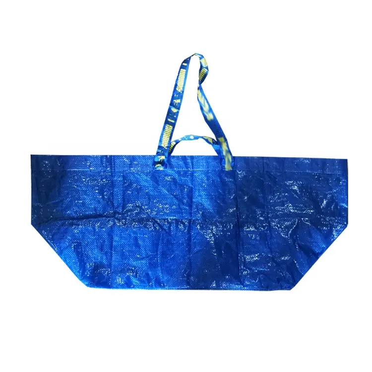 Blue Frakta Large Reusable Shopping PP Woven Laminated Tarpaulin Storage Bags
