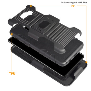 Custodia Ibrida Antiurto Rinforzata con Clip e Fondina per Samsung <span class=keywords><strong>Galaxy</strong></span> A7 <span class=keywords><strong>A8</strong></span> Plus 2018 - Product Image 5