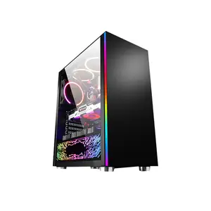 Gehard Glas MINI-ITX Matx Atx Gaming Ondersteuning Rgb Rainbow Koelventilator Desktop Gaming Computer Pc Case