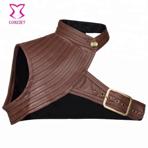 Corzzet Unisex Single Shoulder Synthetic Leather Collar <strong>Jacket</strong> Plus Size Vintage Gothic Clothing <strong>Punk</strong> <strong>Jacket</strong> for Rock Men &amp;Women - Product Image 5