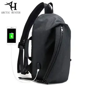 ÁRTICO CAÇADOR Do Vintage Ocasional laptop sacos para ombro mochila para a escola homens adultos Carga USB anti roubo Mochila mulheres