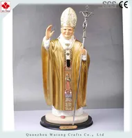Artesanato de resina saint john paul ii estátua católica
