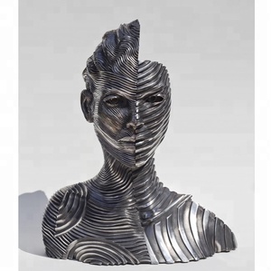 <span class=keywords><strong>Sculpture</strong></span> de <span class=keywords><strong>visage</strong></span> en métal abstraite, accessoire de sexe corporel, décoration urbaine, en acier inoxydable, à vendre - Product Image 3