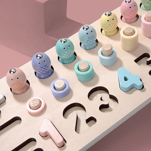 ชุดตกปลาทำจากไม้,ของเล่นกระดานปริศนานับตัวเลขจับคู่เชิงโต้ตอบการเรียนการสอนของเล่นไม้ - Product Image 5