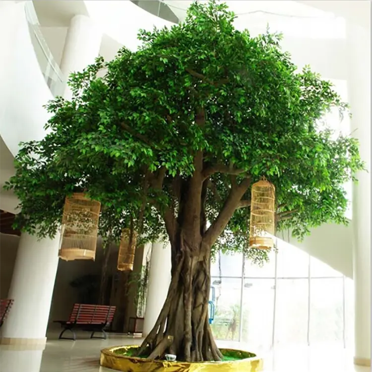 Yüksek kalite özelleştirilmiş açık büyük dekor Ficus yapay Banyan ağacı