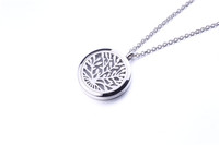 Premium Aromathérapie Huile Essentielle Diffuseur Collier Médaillon Pendentif Arbre de Vie Pendentif avec Chaîne et Tampon Lavable