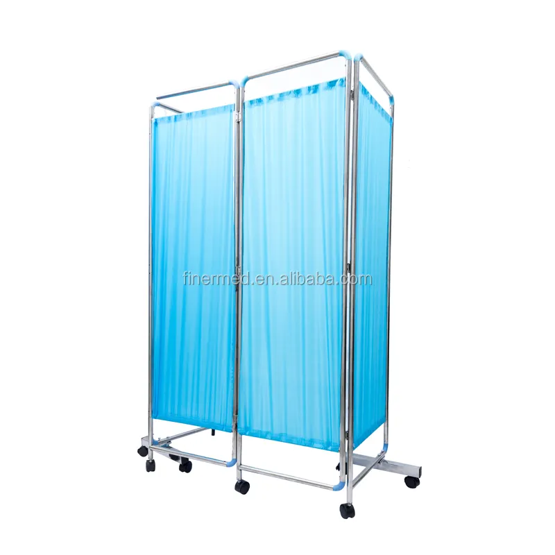 4 Fold mobile hospital bed screen