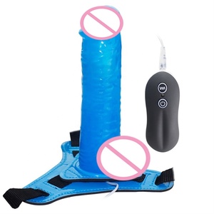 Dildo réaliste vibrant à 10 vitesses avec <span class=keywords><strong>ceinture</strong></span>, grand dildo à sangle pour femmes, <span class=keywords><strong>taille</strong></span> 15*4cm - Product Image 2