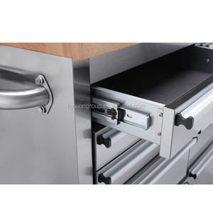 Carrello portautensili per banco da lavoro in legno di gomma da 55 pollici a 10 cassetti in acciaio inossidabile Hyxion - Product Image 6