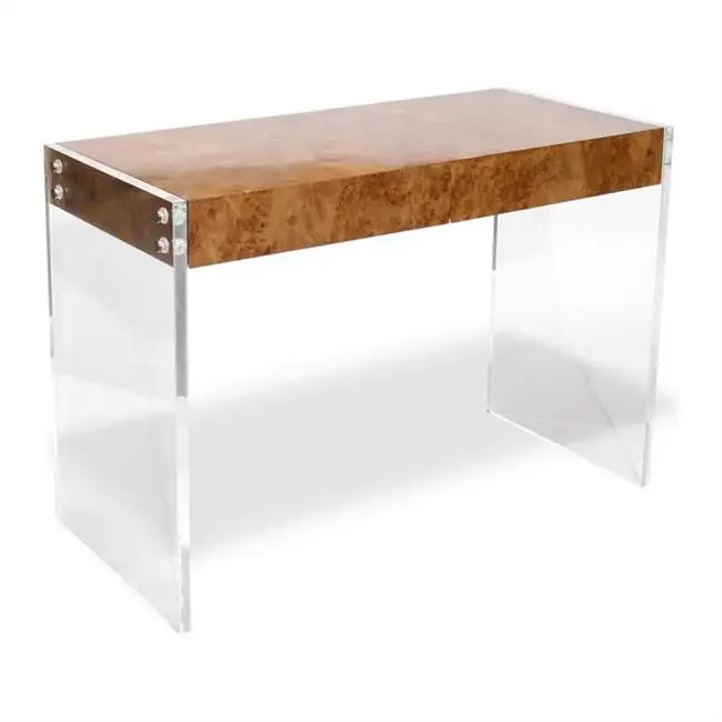 High Quality Wooden Top Office Desk With Drawers Plexiglass Table Acrylic Legs