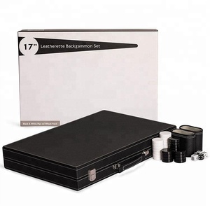Classic Style Luxury Handmade PU Leather <strong>Travel</strong> <strong>Backgammon</strong> <strong>Set</strong> - Product Image 6