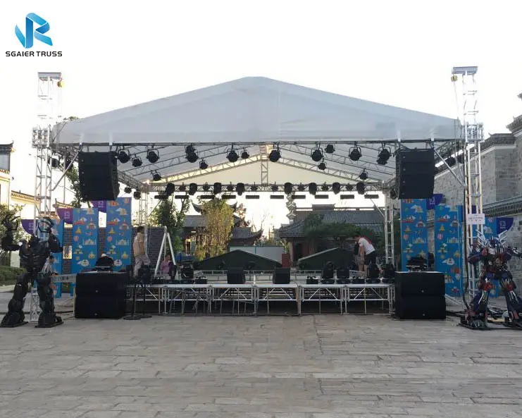 10*8*7M Outdoor Indoor Concert Evenement Tonen Aluminium Spigot Stadium Dak Truss Systeem Met Rigging