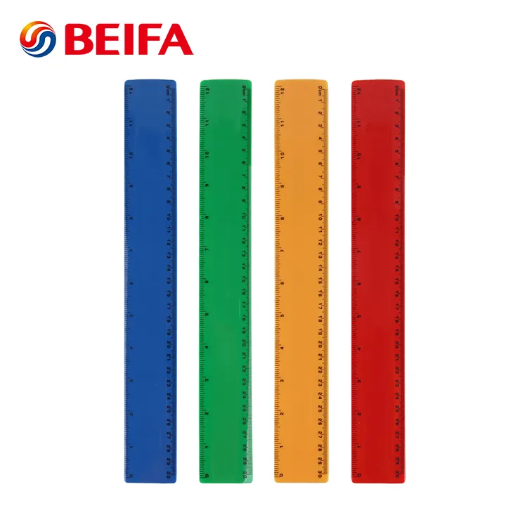 Beifa Brand BF4958 컬러 풀 한 2 In 1 30 cm 플라스틱 자, 12 Inch 플라스틱 자