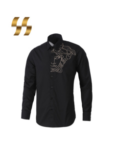 <span class=keywords><strong>Chemise</strong></span> à motifs brodés pour <span class=keywords><strong>homme</strong></span>, vêtements à la mode, coupe slim, personnalisé, design fantaisie, vente en gros, - Product Image 3