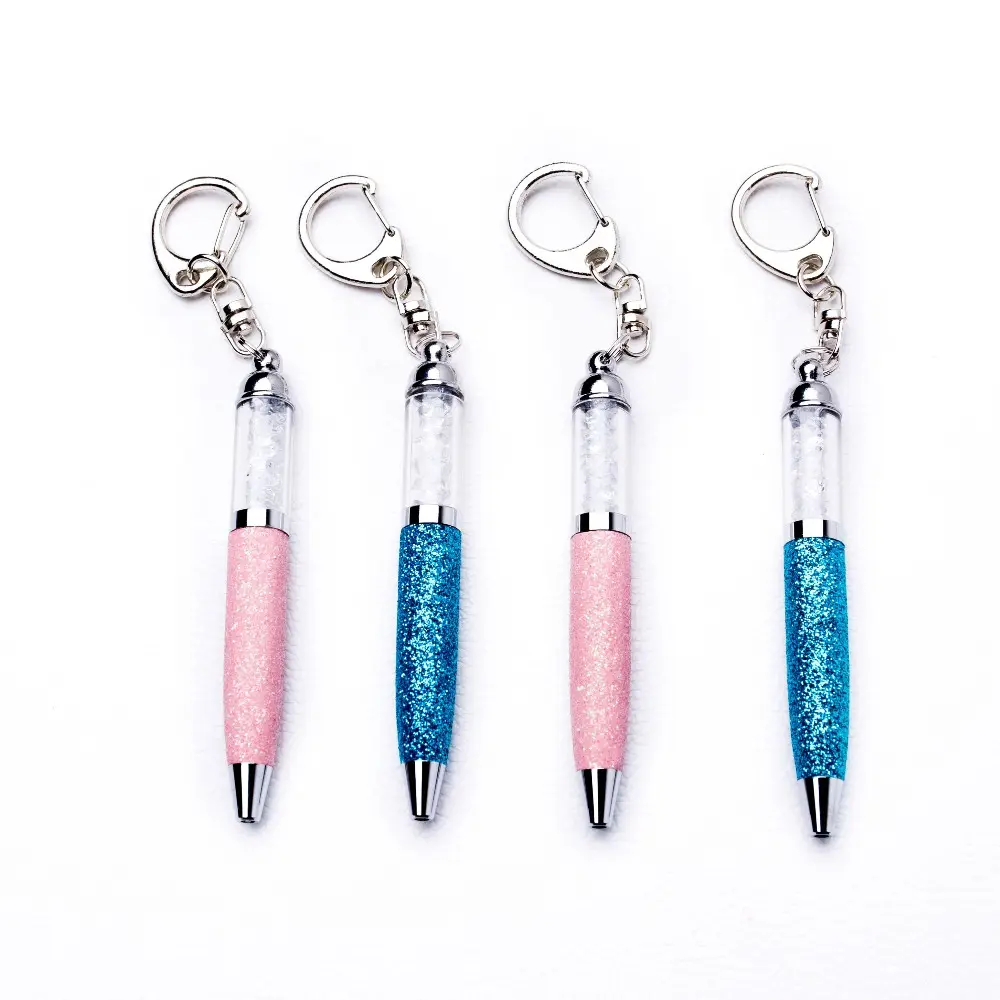 Mini Crystal Ball Pen With keychain for promotion