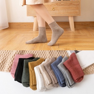 Autunno inverno giappone donne equipaggio polsino cotone puro colore vivido a buon mercato all'ingrosso calze Medias De Algodon - Product Image 2
