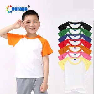 Yiwu Cheap Kid Tshirt Fashion Color Shoulders Tshirts Print Blanks