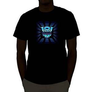 Hohe qualität led-anzeige t-shirt 100% baumwolle el leuchten t-shirt - Product Image 2
