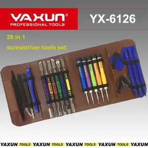 YAXUN 26 en 1 YX6126 destornillador Kit de reparación de mantenimiento móvil herramienta profesional para iphone 7G 6G Samsung.