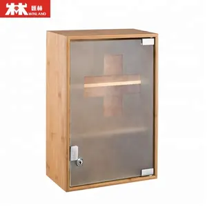 Modern Bamboo Medicine Cabinet Eco-friendly Bathroom Cabinet Storage Cabinet For Home Use