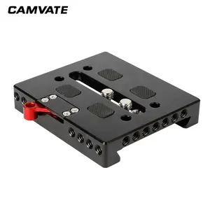 CAMVATE aluminum Quick Release Base plate With Locking Lever For ARRI Dovetail Bridge Plate Sled