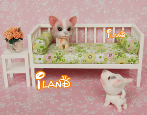 Iland miniatures Maison De Poupée <span class=keywords><strong>Mini</strong></span> Canapé Salon Meubles Lit/2 jardin floral vert WL058 - Product Image 2