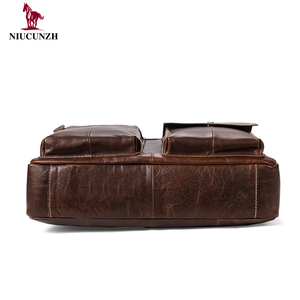 Amazonbolsos leather cowhide leather coat fashion Men's purse shoulder bussiness briefcase men bag - Product Image 2